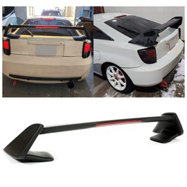 HECASA Trunk Spoiler w/3RD LED Brake Ligh Compatible with 2000-2005 Toyota Celica Rear Lid Wing Painted Matte Black TRD Style