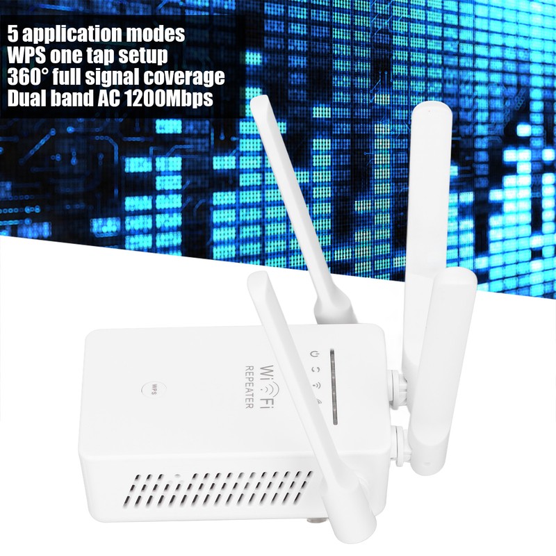 WiFi Extender 1200Mbps 5000sq.ft 2.4G 5GHz Dual Band AC 5