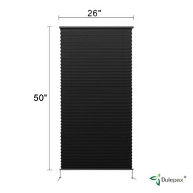 Dulepax RV Blinds - Pleated Shades, 26" W x 50" L Black RV Window Shades for Camper, Travel Trailers, Motorhome's Window
