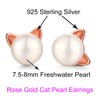 Cat Earrings Cat Stud Earrings Cat Pearl Earrings for Women
