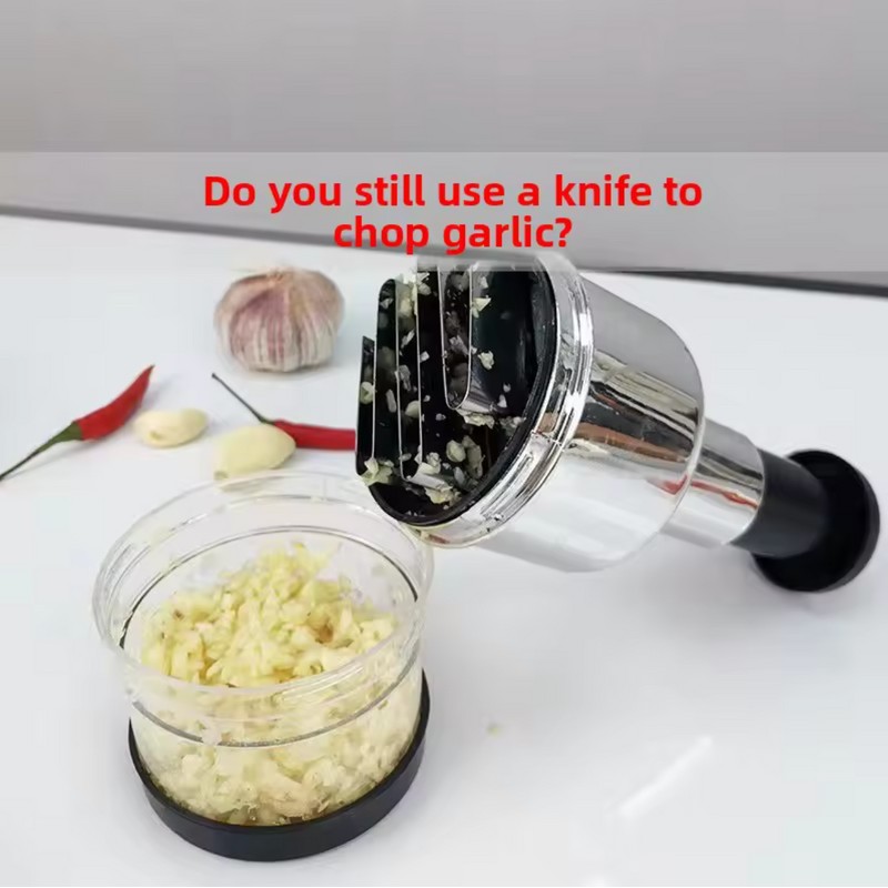 Stainless Steel Garlic Press and Onion Chopper - Manual Vegetable