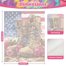 KEYIFA Paint by Numbers Kits for Adults, Military Boots Paint by Number, DIY Oil Digital Painting Rose, Easy Acrylic Painting Kit Canvas, with Brushes, Art Crafts Gifts for Wall Decor 16x20 in