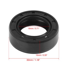 X AUTOHAUX TC Shaft Seal Seal Rubber Double Lip 18 mm x 30 mm x 10 mm for Motorcycle Crankshafts and Hydraulic Pumps