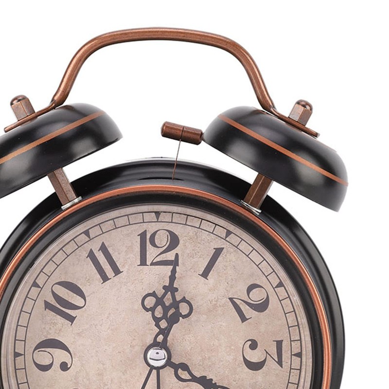 QANYEGN Retro Twin Bell Alarm Clock, Vintage Analog Alarm Clock,