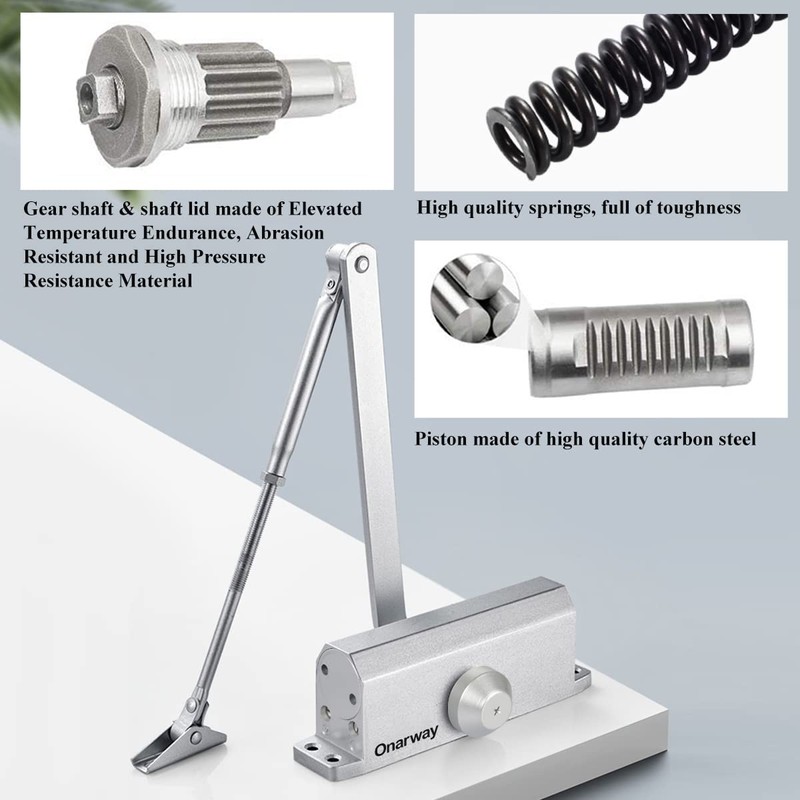 Onarway Quiet-Close Door Closer for Home: Hydraulic Automatic with Adjustable