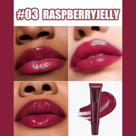 FARSEE Brillo labial hidratante de larga duración, gelatina, lápiz labial no pegajoso, lápiz líquido (03)