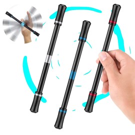 UNIVERSOENLÍNEA.COM Bolígrafo Spinner Giratorio Juguete Juego Dedo Equilibrio Fidget Toy Ansiedad Niños Adolescentes Rotación Entretenimiento Anti Estrés Alta Calidad 1 Pieza (Color Negro)