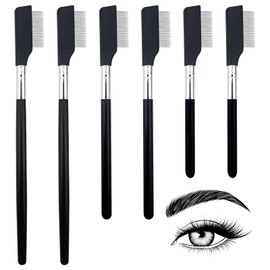 6PCS Eyelash Comb, Separated Lash Makeup Brushes Eyebrow Comb for Eliminating Mascara Clumps Metal Teeth Eye Makeup Brush Tool for Women