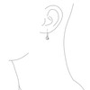 Carved Etched Puffed Pear Shaped Rain Drop Teardrop Earrings For