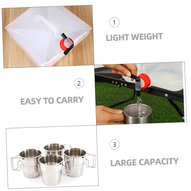 BESPORTBLE Portable Camping Water Tank 15l Collapsible Water Gallon Spigot
