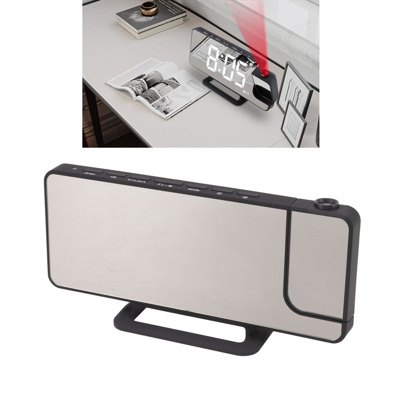 Digital Projection Alarm Clock LED Display USB Powered Auto Sensitivity