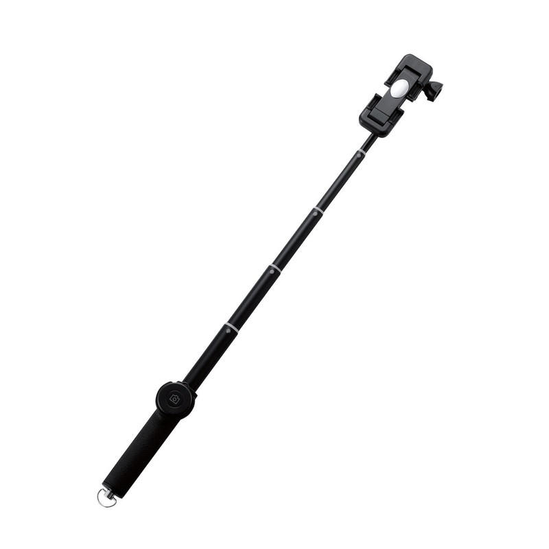Elecom P-SSBBK Selfie Stick, Bluetooth, With Remote Control, Black