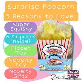 Surprise Popcorn Fidget Toys Collection - Premium Squishy Toys for Squishing & Stretching - Collect Them All with Various Themes - Ideal Fidget Toy for Stress Relief & Focus - Durable and Fun