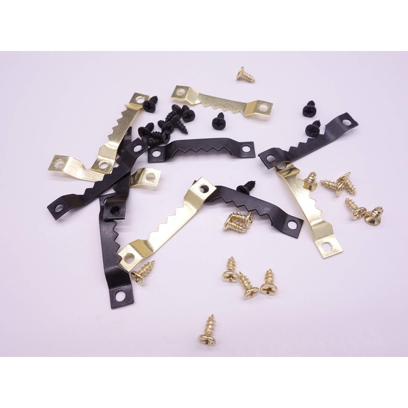 100 Pack Small Sawtooth Picture Hangers with 200 Screws Metal