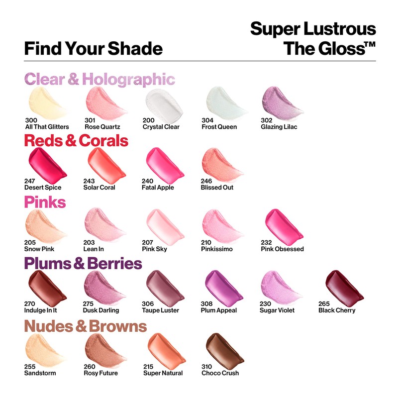 Revlon Super Lustrous Lip Gloss, Non-Sticky, Hydrating, High Shine Finish,