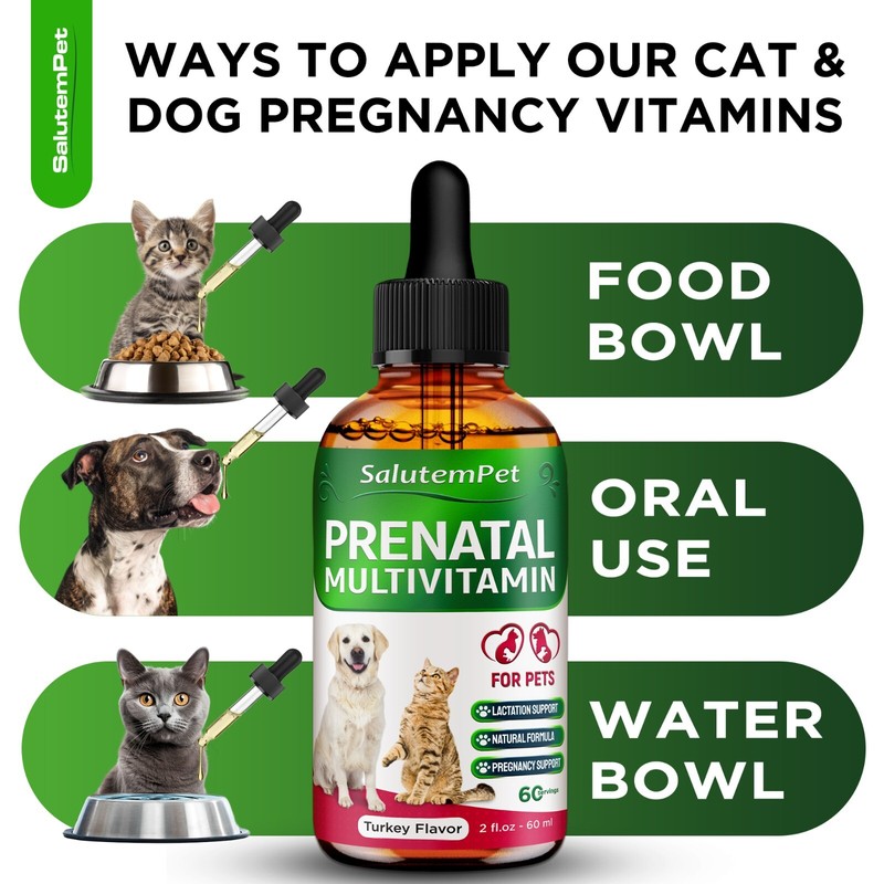SalutemPet Prenatal Vitamins for Dogs & Cats with Glucosamine |