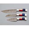 Professional Damascus Chef Knife Set 3 Pcs Custom Handmade Set