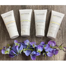 LATHER Modern Apothecary Hair & Body Wash, Creme Rinse, Moisturizer, Soap Set