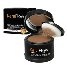 KeraFlow Roots Powder, Hair Concealer Hair Thickening, Hair Powder Against Grey Hairline and Light Hair, 4 g (Light Brown)