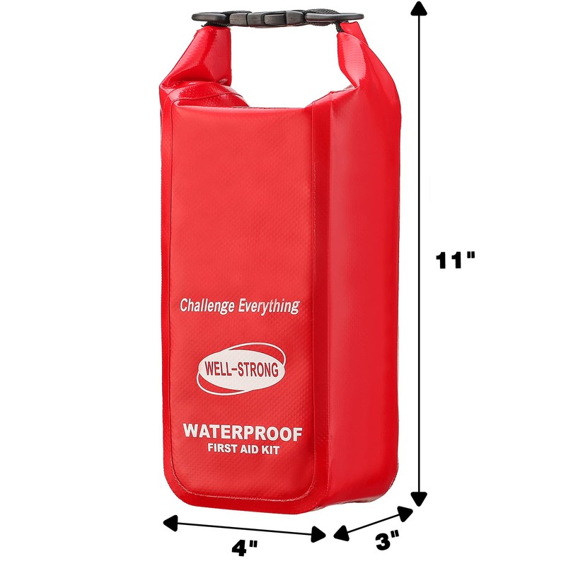 WELL-STRONG Boat First Aid Kit with Survival Tools, 123pcs Waterproof