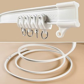 Riel de cortina de techo flexible | 3 metros con rodillos silenciosos | Soporte flexible para ducha ventana de bahía cortina de RV divisor de habitación