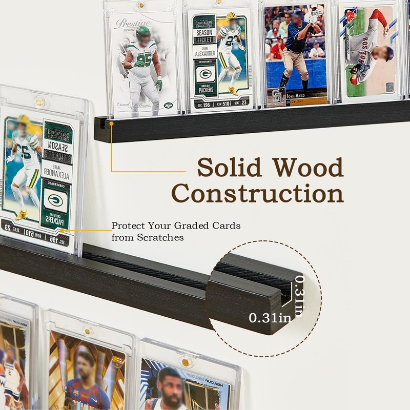 Pinzoveco Baseball Card Display Shelf Wall Mount 5 Tier