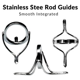 QualyQualy 6pcs Spinning Fishing Rod Guides Repair Kit Integrated Stainless Steel Ring Baitcasting Fishing Pole Eyes Replacement 12#-25#