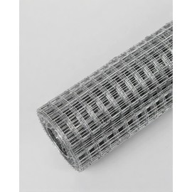 Hardware Cloth 16in x 20ft 1/2 Inch 19 Gauge, Hot-Dipped Galvanized Welded Wire Mesh, Low Carbon Steel, Animal Cage Wire Netting, Garden Wire Mesh