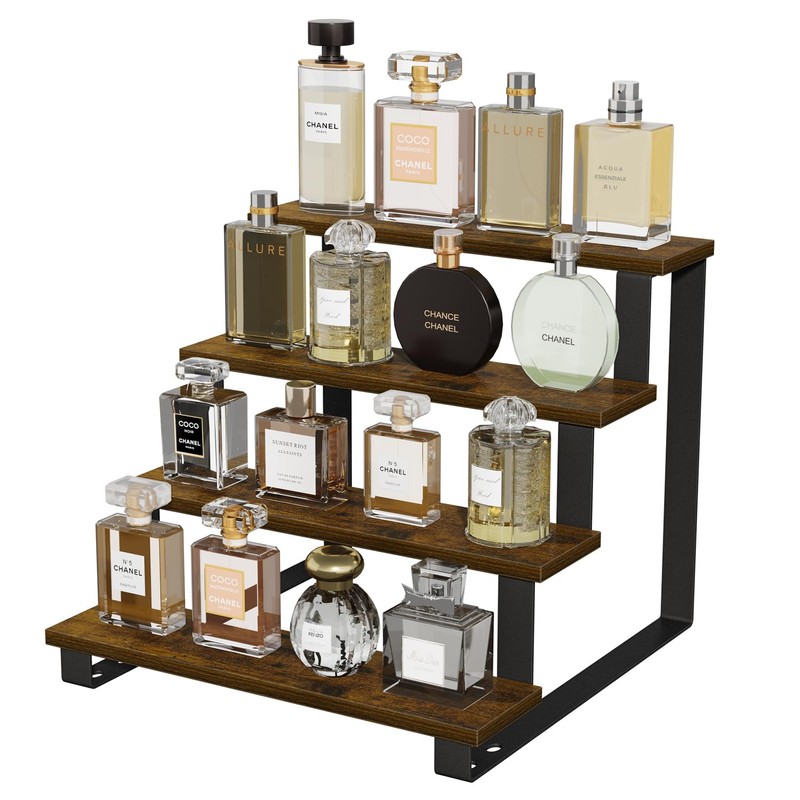 YINMIT Wooden Display Riser Stand,15.75 Inch Tiered Perfume and Cologne