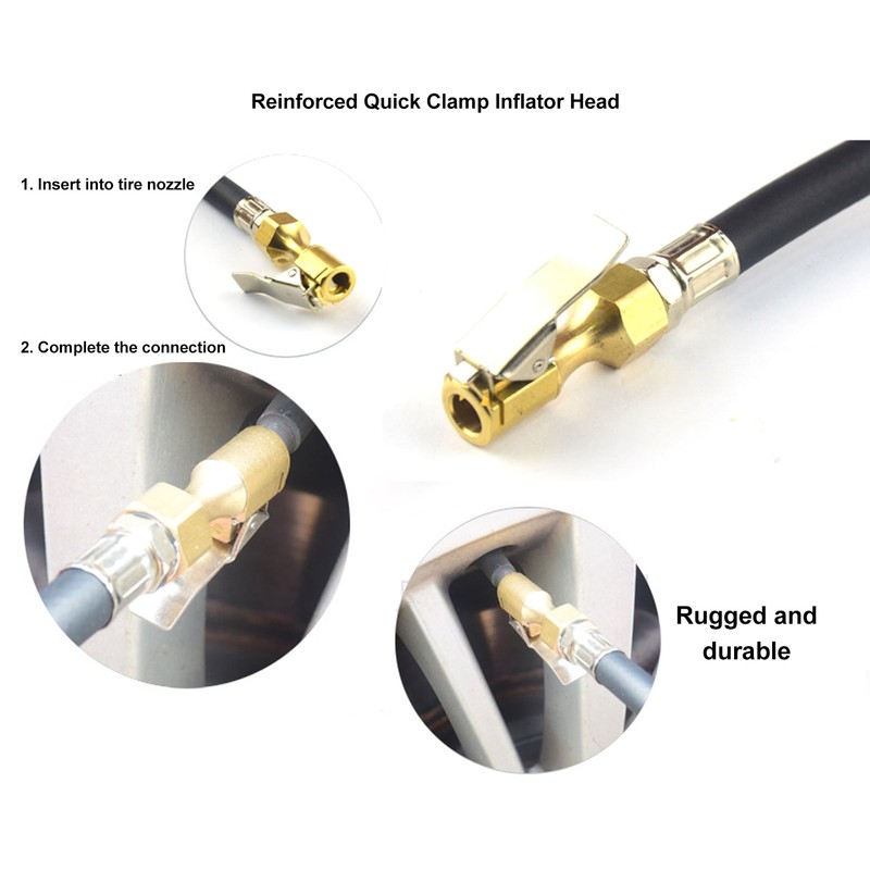 Digital Tire Inflator Tire Pressure Gauge with Digital Display 1/4