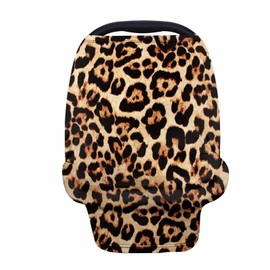 Forchrinse Leopard Print Nursing Cover Breastfeeding Scarf Soft Car Seat Cover for Babies Infant Carseat Canopy Multi-Use Cover Stroller Cover