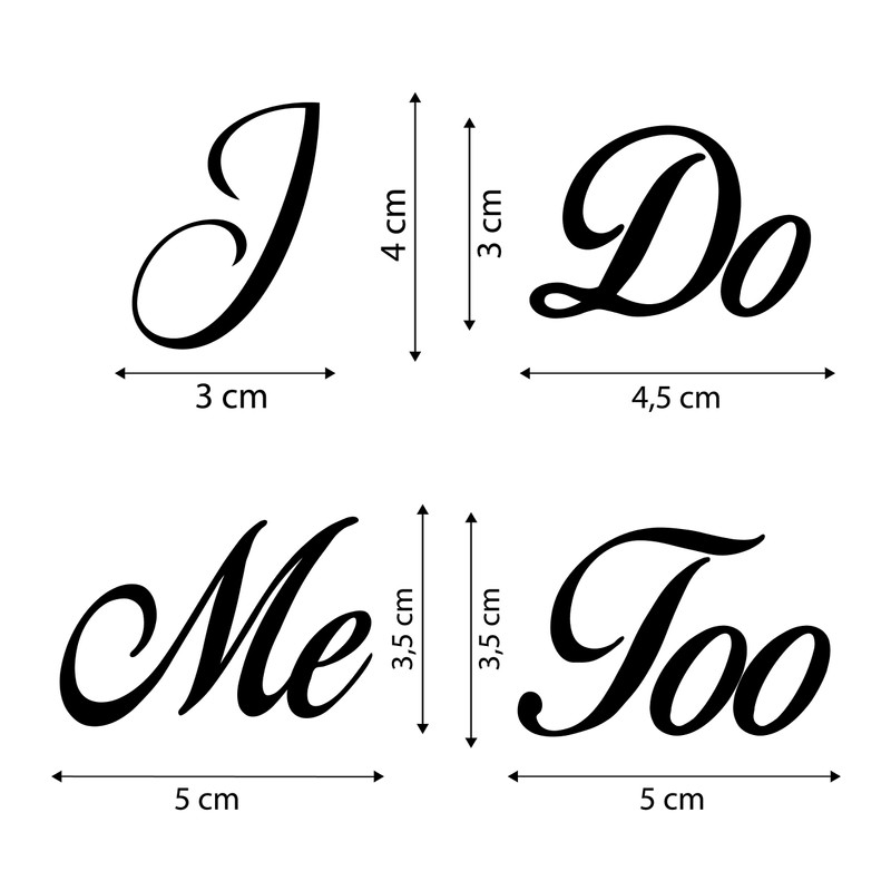 P015 Shoe Stickers Wedding Set Shoe Stickers "I Do" and