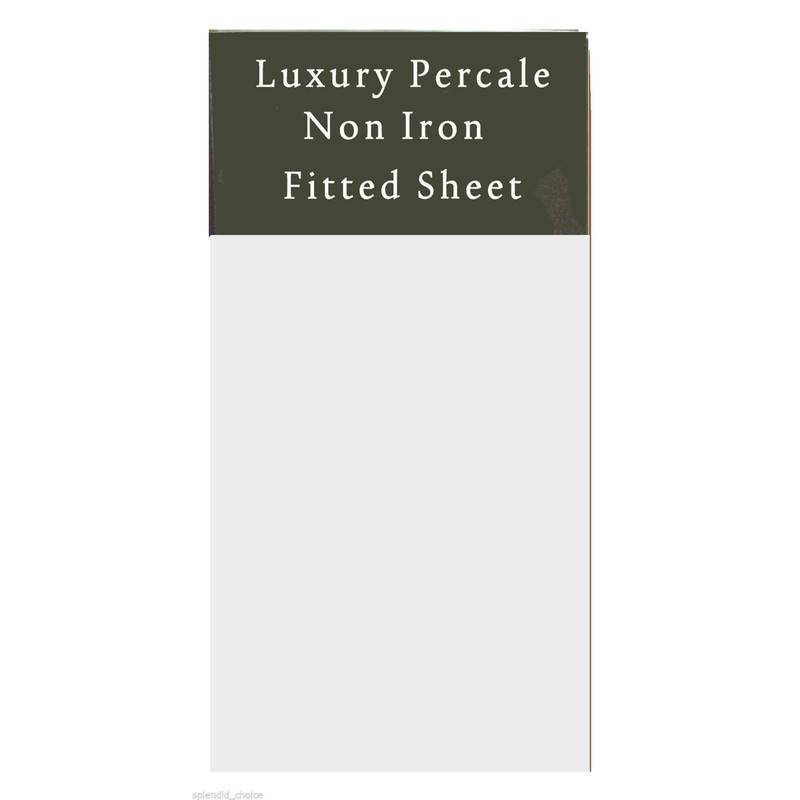 Sapphire Collection Luxury Percale Non Iron White Fitted Sheet Size