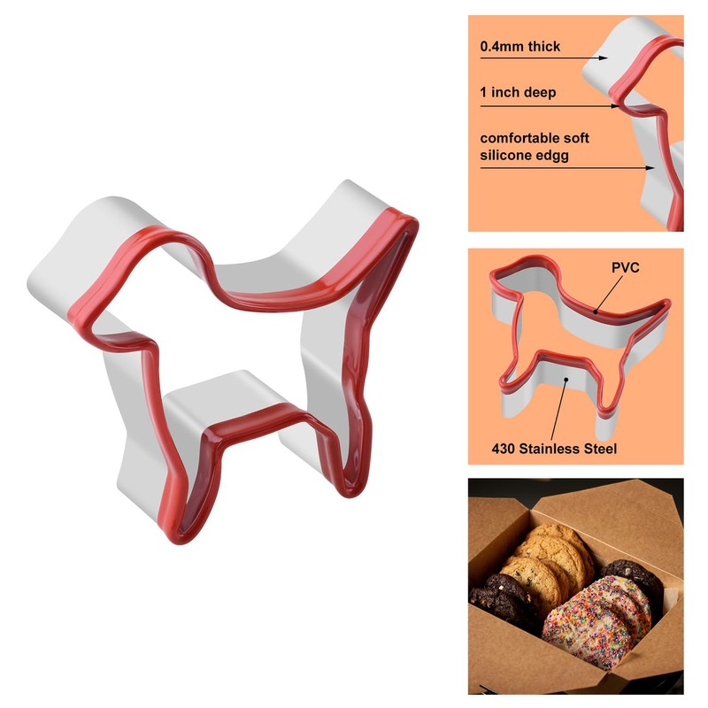 Dog Cookie Cutters Set, 3 Pieces Dog Bone Biscuit Cutters,