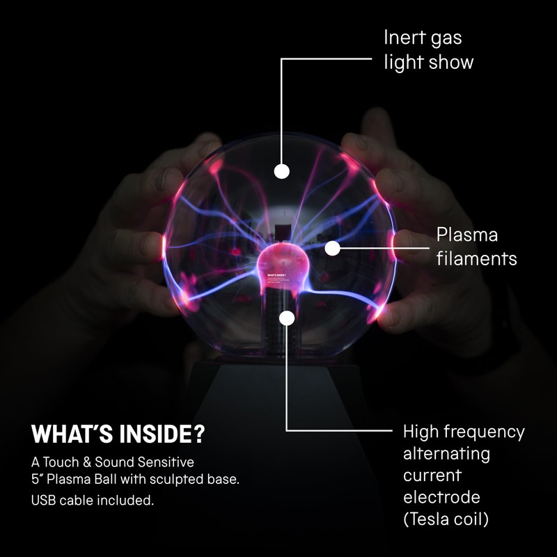 Funtime Gifts Science Museum 5-Inch Sound Reactive Plasma Ball -