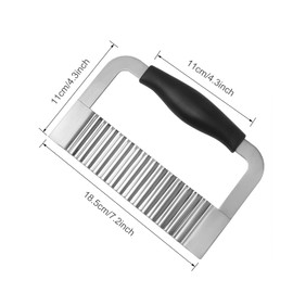 Crinkle Cutter Stainless Steel Potato Slicer Heavy Duty Wavy Crinkle Cutting Chopping Tools with Comfortable Handle for Carrot Veggies (2, Black)
