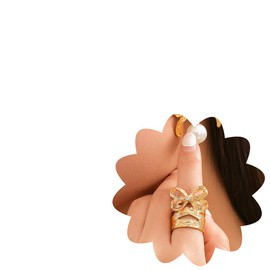 Xerling Bow Ribbon Statement Rings Bowknot Bow-tie Chunky Rings for Her Boho Bands Stacking Rings Aesthetic for Teen Girls Womens Christmas Gifts, Metal, Rhinestone