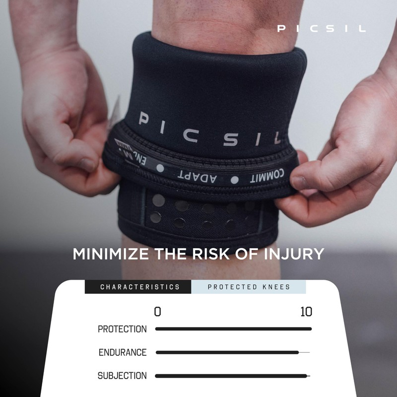 PICSIL 7/10mm Rigid Neoprene Knee Pads, 2 Knee Sleeves for