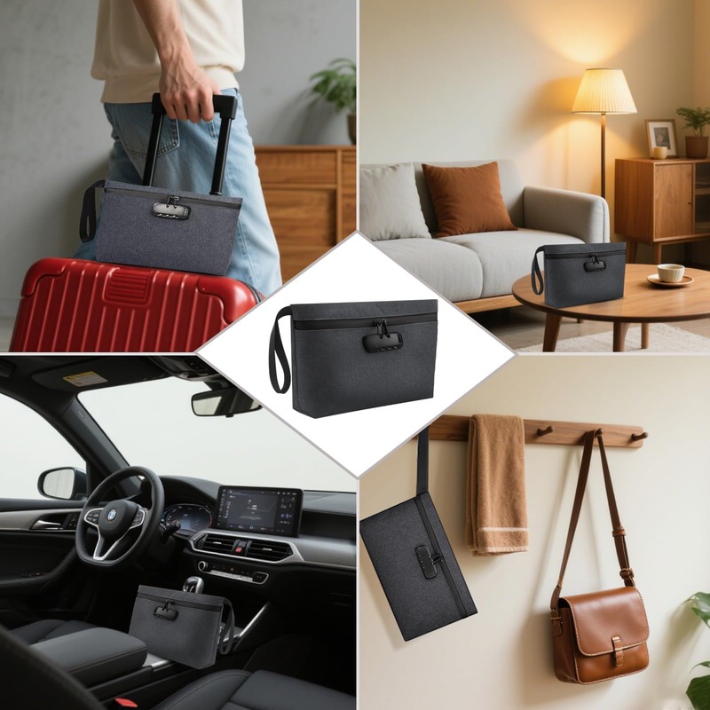 Anti-Odour Bag with Combination Lock, 32 x 19 cm Secure