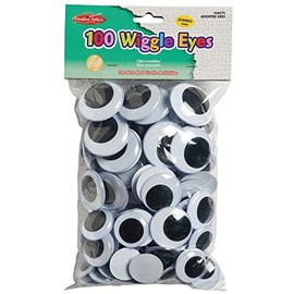 Charles Leonard CHL64575 Wiggle Eye, Jumbo, Round, Sizes, Black, Assorted (Pack of 100)