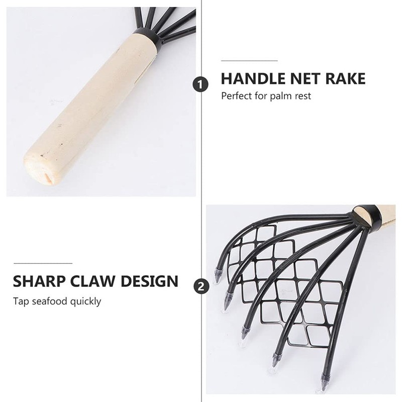 YARDWE Claw Rake Hand Rake Clamming Claws Shell Clam Digger
