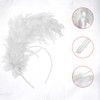 MWOOT Feather Hair Band, 1920s Fascinator Headpiece for Women, White