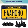 BGGTMO Black License Plate Screws- Stainless Steel Plate Mounting Hardware