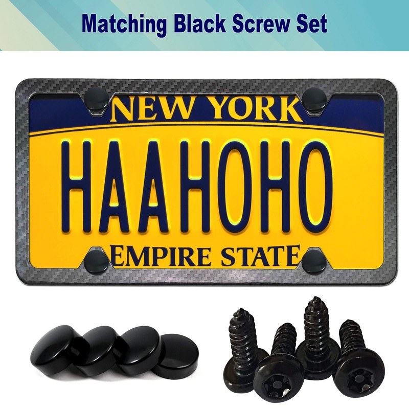 BGGTMO Black License Plate Screws- Stainless Steel Plate Mounting Hardware
