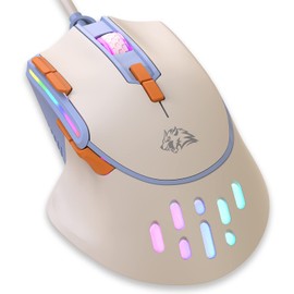MAGIC-REFINER M2 Wired Gaming Mouse with 6 Types RGB Backlit High Precision Adjustable 12800DPI,PC Gaming Macro Programming Mouse Conform Right Hand Engineering USB Plug Play for Laptop Mac（Blueberry）
