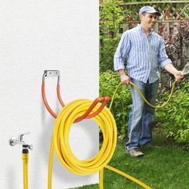 Yoniccal Garden Hose Holder Water Hose Hanger Wall Mounted Orange