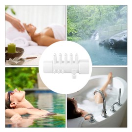 Nimomo 10 Port Spa Manifold, Plumbing Manifold, 1.5in 10mm PVC Pool Plumbing Manifold Hot Spring Bathtub Swimming Pool Spa Accessories