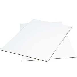 Corrugated Cardboard Sheets, 40" x 30", White, for Packing, Mailing, and Protecting Products from Forklift Damage, 5 Sheets