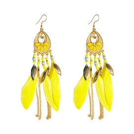 Western-style Bohemian feather pendant earrings (1)