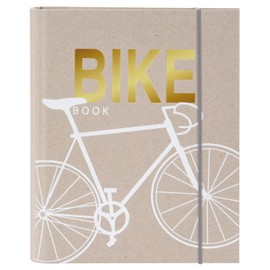 goldbuch 63 006 Photo Notebook Bike Book, Writing Book 18.5 x 23 x 3 cm, Note Book 50 Pages Dotted, Sketchbook Cover FSC Cardboard, FSC Paper 170 g/m², Kladde Gold and White Embossing, Photo Book Grey